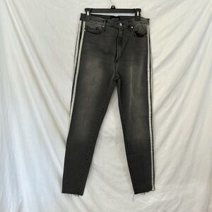 Black Orchid Los Angelos Black Jean with Silver Side Strips Sz 31
